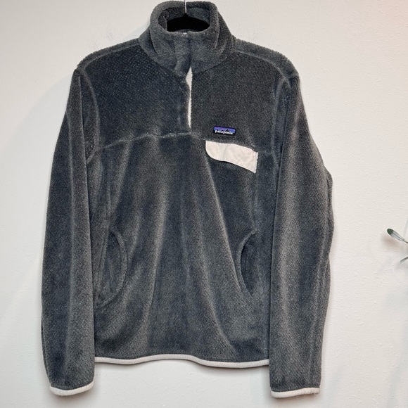 Patagonia Women’s Medium Gray Re-Tool Snap-T Pullover Polartec Mock Neck Fleece - Picture 1 of 7